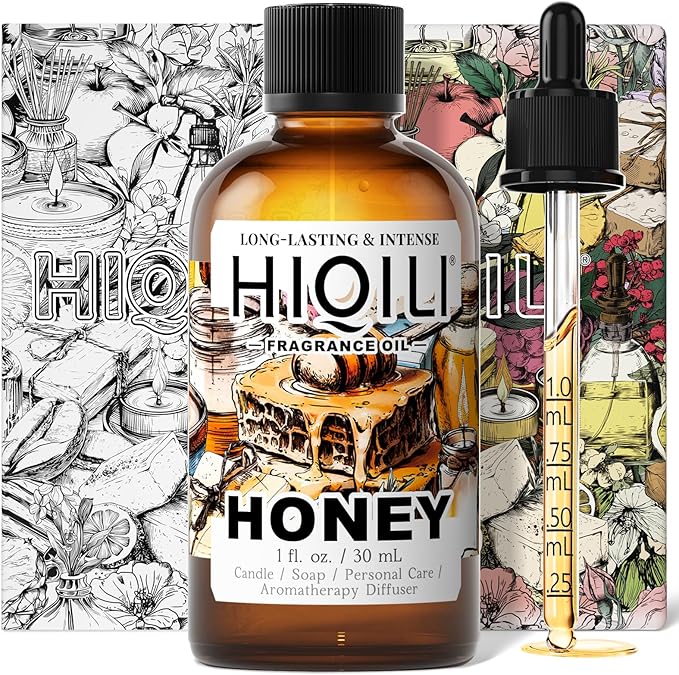 HIQILI Honey Fragrance Oil for Making Candle, Soap, Perfume, Warm Scents for Essential Oil Diffusers, Great for Home, Laundry - 1 Fl Oz HIQILI