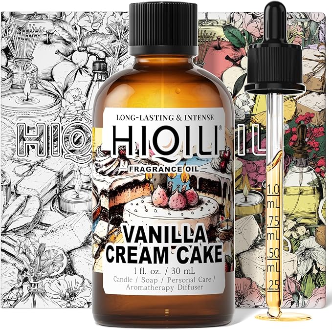 HIQILI Vanilla Cream Cake Fragrance Oil for Diffusers, Candle & Soap Making, Add to Aromatic Air Freshener Spray, Premium Grade - 1Fl Oz - Bloomnest