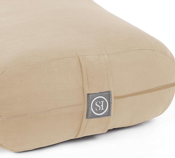 Meditation Cushion Bolster Pillow for Restorative Yoga – Supportive Cushion for Meditation, Pilates, and Relaxation – Filled with Buckwheat Hulls - Removable Cover - Bloomnest