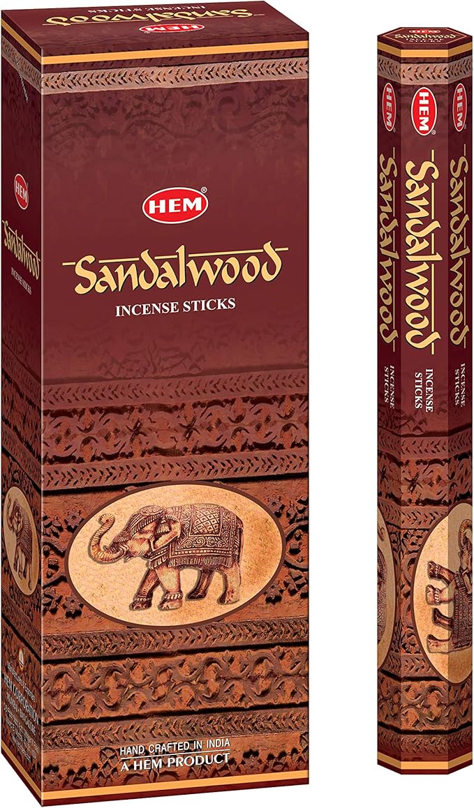HEM - Sandalwood Incense Sticks - Pack of 6 - 120 count - 301g HEM