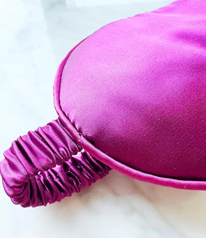 Silk Eye Mask for Sleeping - Satin Eye Cover with Silk Storage Bag Dark Purple - Bloomnest