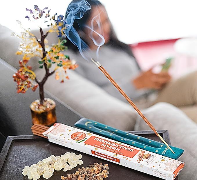 Trumiri Incense Sticks - 120 Insence-Sticks (20 Insense x 6 Incents) - Incienso Inscents-Sticks with Dragon Blood Frankincense Myrrh Benzoin Amber Copal Resin and Camphor Alcanfor + Incense Holder - Bloomnest