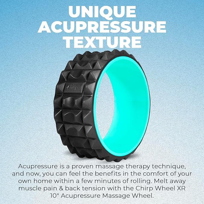 Chirp Wheel XR Acupressure - Back Relief & Muscle Relaxation, Stress Melting, Targeted Trigger Point Release, Comfort Cushioning, High-Density Foam Roller, 500lbs Capacity, 10" Mint - Bloomnest