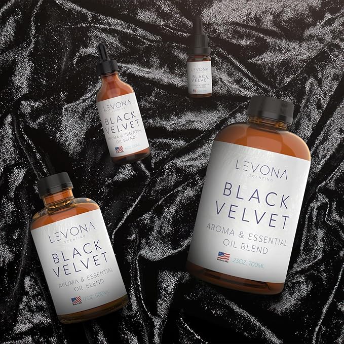 Levona Scents Oil Diffuser Essential Oils: Fragrance Oil for Diffuser - Black Velvette Diffuser Oils Scents - Woody Citrus with Herbal Floral Essential Oil Blends, Oakmoss, White Musk & Sandalwood LEVONASCENT