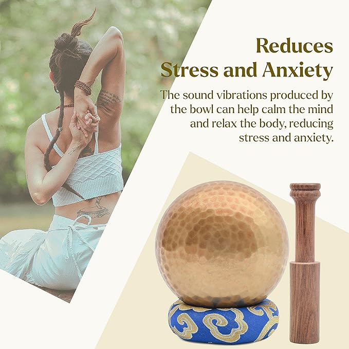 Tibetan Singing Bowl Set - Authentic Cuencos Tibetanos for Sound Healing, Meditation & Chakra Balancing - Includes Random Color Cushion, Mallet-Unique Spiritual Gifts for Women and Men 3.75" Bowl - Bloomnest