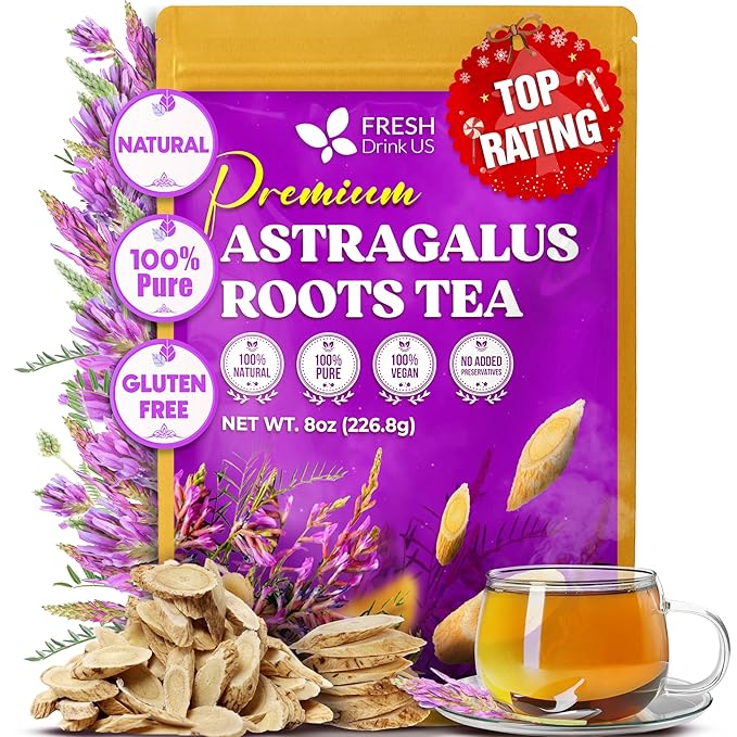 FreshDrinkUS, Premium 8oz Dried Astragalus Root Slices – 100% Natural Astragalus Root for Herbal Tea & Traditional Beverages – Natural, Clean Cut, No Additives. No Preservatives. Vegan - Bloomnest
