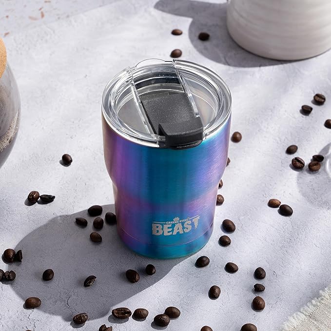 Beast 10 oz Tumbler Stainless Steel Vacuum Insulated Coffee Ice Cup Double Wall Travel Flask (Rainbow) - Bloomnest