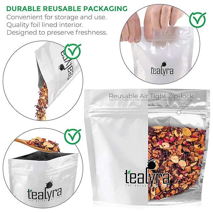 Tealyra - Sweet n’ Sour Cherry - Hibiscus - Beetroot - Pomegranate - Almond - Fruity Herbal Loose Leaf Tea - Caffeine Free - Hot or Iced - 112g (4-ounce) - Bloomnest