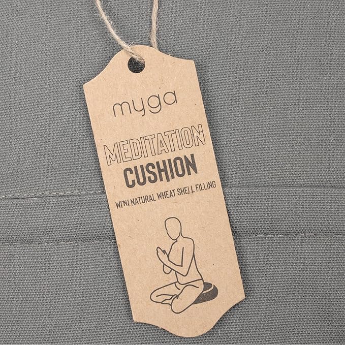 Myga Zafu Yoga Meditation Cushion with Washable Cover - Floor Cushion Pillow with Natural Buckwheat Filling - Soft Round Cotton Design for Meditating or Pranayama Exercises - Bloomnest