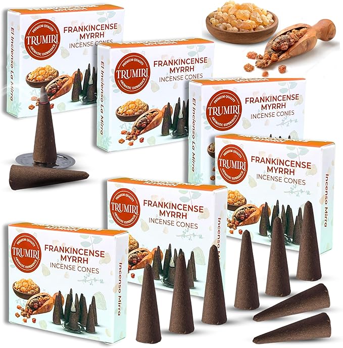 Frankincense Myrrh - Scented Incense Cones - 60 Cone Incense Packs TRUMIRI