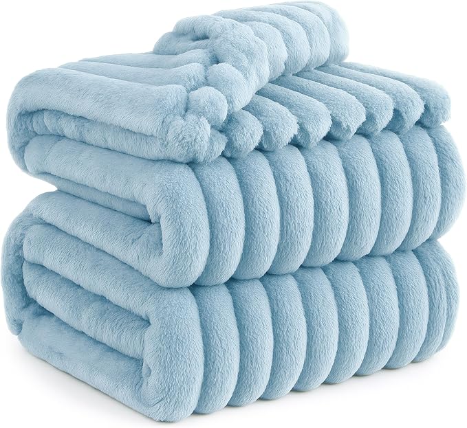 Bedsure GentleSoft Blue Full Blanket for Couch - Cozy Soft Blankets for Women, Cute Small Fleece Throws for Girls, Birthday Gifts for Women Decor Gifts, Light Blue, 84x90 Inches - Bloomnest
