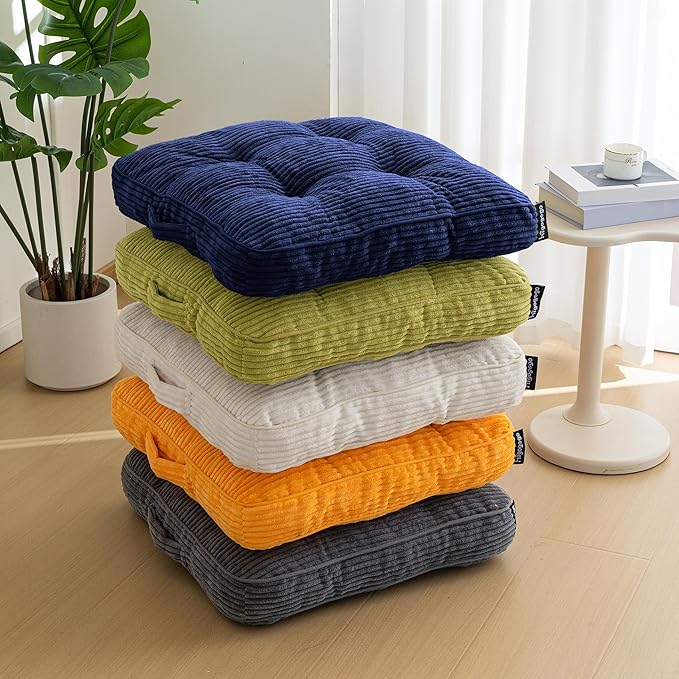 Washable Floor Pillow Cushion for Adults, Meditation Cushion Pillow, Large Square Floor Sitting, Removable Tufted Corduroy Cover, for Tatami Living Room or Yoga, 22x22 Inch, 2Pack, Machine Washable - Bloomnest