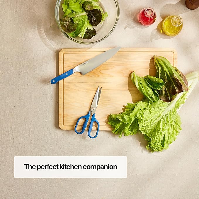 Misen Heavy Duty Kitchen Shears - Stainless Steel, Versatile and Easy Clean Scissors for Meat, Herbs and Veggies - Ambidextrous Comfort Handle - Professional Grade - Blue - Bloomnest