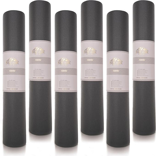 6 Pack Vista Wide 6mm Yoga Mat by Mount Adams - The New Standard in Professional Yoga Mats - Dense, Slip Resistant Exercise Mat - Wholesale Studio Brand Now Available to the Public, 72" x 26" - Bloomnest
