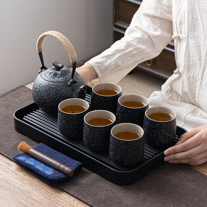 TEANAGOO Japanese Tea Set, Chinese Tea Sets, Porcelain Japanese Tea Cups, Chinese Gongfu Tea Set, Asian Tea Set for Adults, Japanese Teapot Set, 1 Teapot (700ml/25oz) + 6 Tea Cups(205ml/7.2oz), U1 - Bloomnest