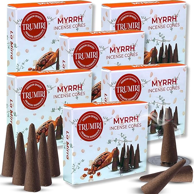 Myrrh Scented Incense - 60 Cone Incense - Six Packs of 10 TRUMIRI