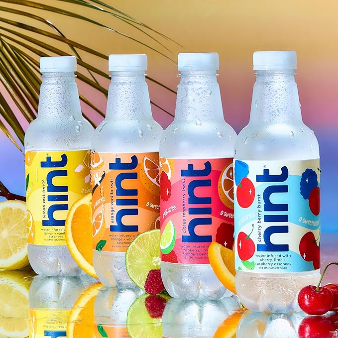 Hint Fruit-Infused Bottled Water, Summer Classics Variety Pack - Sugar Free Flavored Water with Zero Calories, Natural Fruit Essences, and No Artificial Sweeteners - 16 Fl Oz (Pack of 24) - Bloomnest