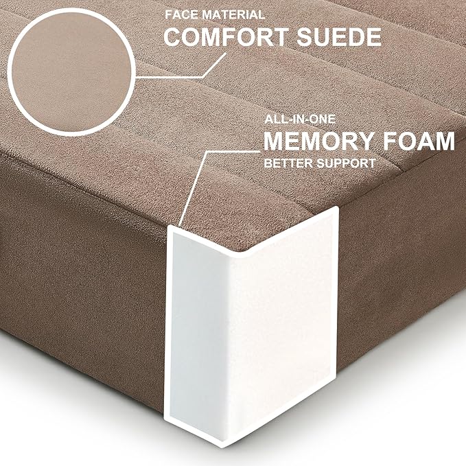 22 inches Floor Pillow for Adults - Large Meditation Cushion with Thick Foam & Soft Tufted Cover - Premium Outdoor Square Floor Cushion Seat - Yoga Pillows for Sitting On Floor - Coffee - Bloomnest
