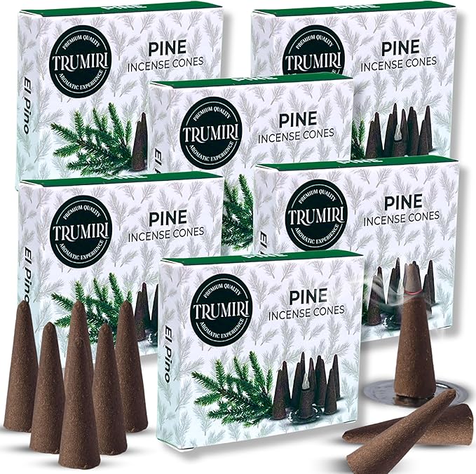 Pine Incense Cones - 60 Cones (6 Packs of 10) - Scented Incense TRUMIRI
