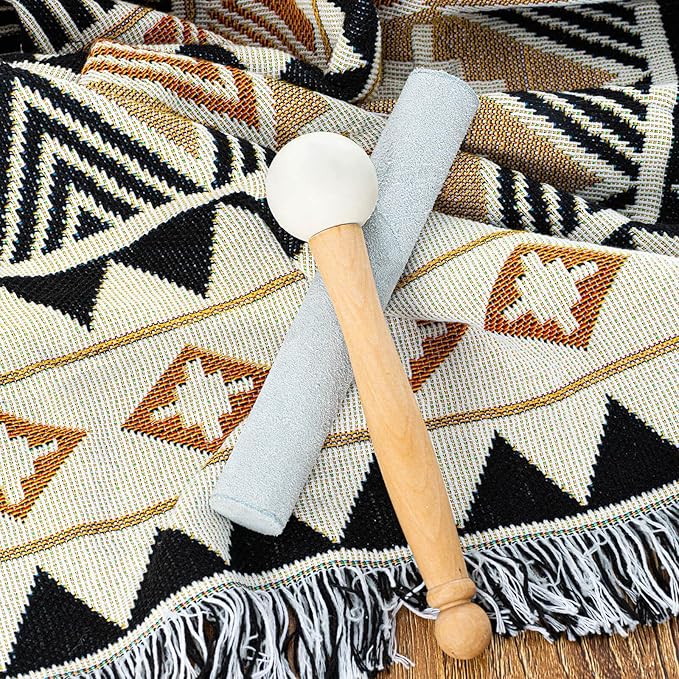 White 8 inch D Note Sacral Chakra White Quartz Crystal Singing Bowl, for Healing Mindfulness Meditation Yoga Sound Baths, with Case Rubber Mallet