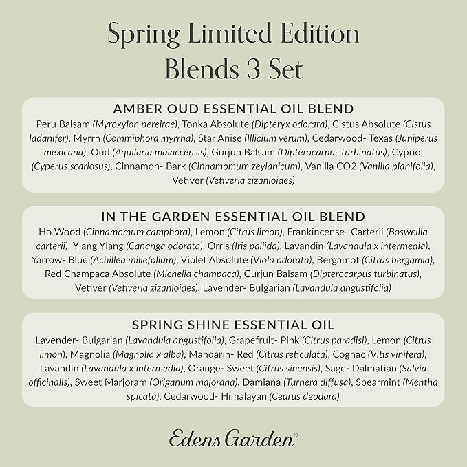 Edens Garden Spring Essential Oils 3 Set – 100% Therapeutic Grade, Fragrance Oil-Free & Undiluted Aromatherapy Blends for Relaxation, Diffusers & Home – Natural Gift for Wellness, 10 ml/ 3 Pack - Bloomnest