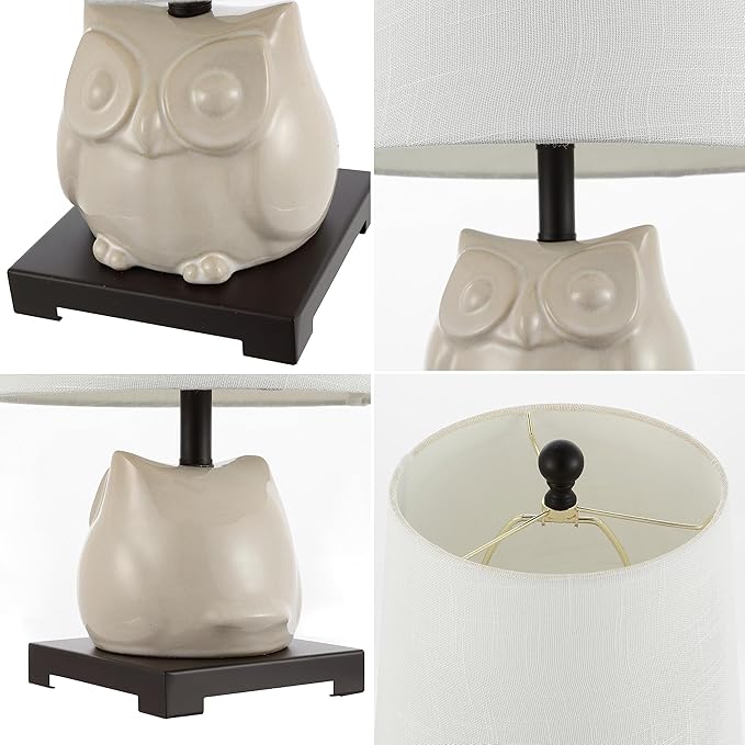 JONATHAN Y JYL3014B Justina 16" Ceramic Mini LED Table Lamp, Cottage,Transitional for Bedroom, Living Room, Office, Kids Room, Entryway, College Dorm, Bookcase, LED Bulb Included, Antique White - Bloomnest