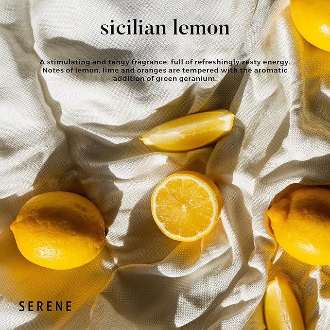 Hidden Label Large Scented Candle, Sicilian Lemon, 30oz 3 Wick Huge Candle, Serene Collection Slow Burn Natural Soy Candles for Home Scented - Bloomnest