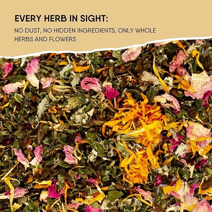 Organic Herbs for Women Herbal Tea Blend with Lemon balm, Raspberry leaf, Calendula, Rose, St. John's wort (Herbal Tea) - Bloomnest