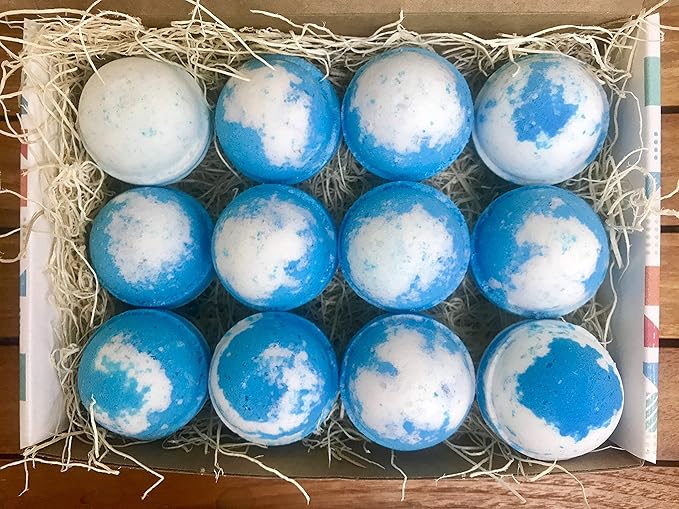 Variety Pack Bath Bombs Tea Tree and Eucalyptus Essential Oils Cocoa Butter Support Refugee Employment in USA (12 Pack) - Bloomnest