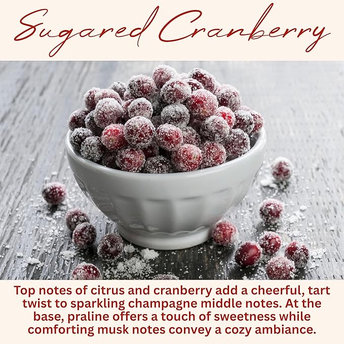 Sugared Cranberry Scented Candle, Many Scents to Choose from, All Natural Non-Toxic Soy Wax, Handmade in The USA (Sugared Cranberry) - Bloomnest