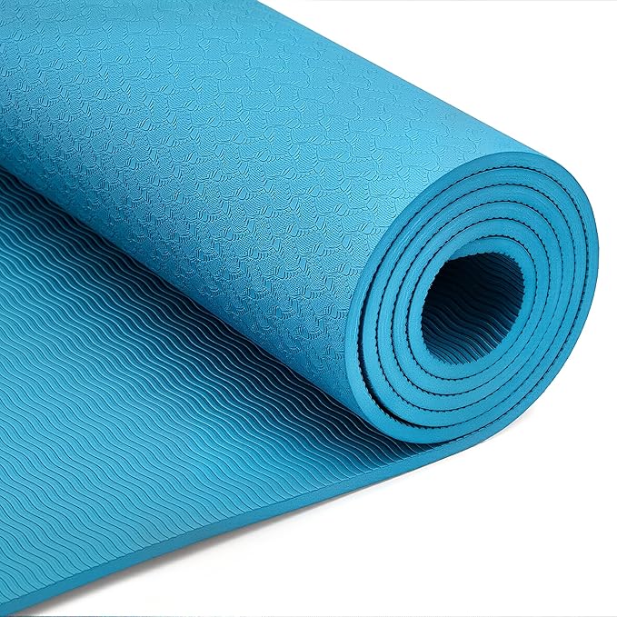 Amazon Basics 1/4 Inch Thick TPE Exercise Yoga Mat with Carrying Strap