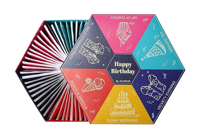 Acorus Happy Birthday Tea Gift Sets | Assorted Tea Set Birthday Present to Those Who We Care about | Herbal Fruit and Black Tea Variety Pack with Warm Wishes Written all Over the Box | 60 Tea Bags - Bloomnest