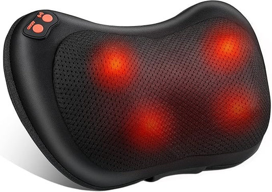 Brelley Neck and Back Massager with Heat Electric Shiatsu Deep Tissue Kneading Massage for Neck, Back, Shoulders, and Legs