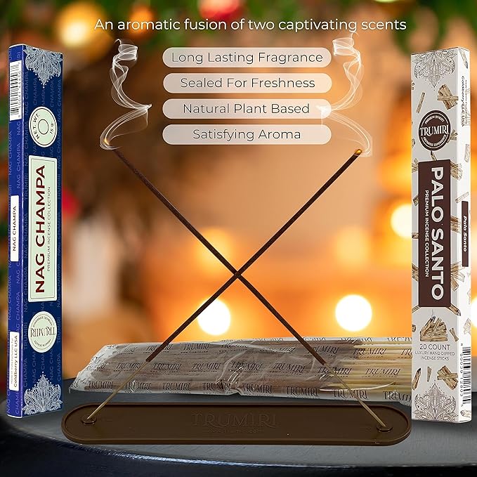 Trumiri Incense Sticks - Combo Pack of 35 Insence-Sticks - 15 Nag Champa + 20 Palo Santo - Insenses - Insents - Incents - Inscense - Incence - Incienso - All Natural Incense Sticks TRUMIRI