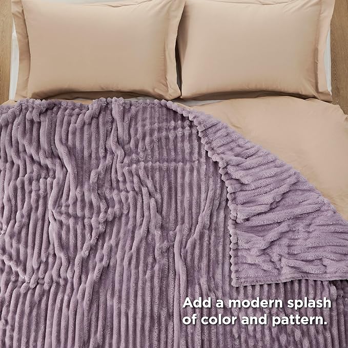 Bedsure GentleSoft Light Purple Fleece Blanket for Couch - Cozy Soft Blankets for Women, Cute Small Throws for Girls, 108x90 Inches - Bloomnest