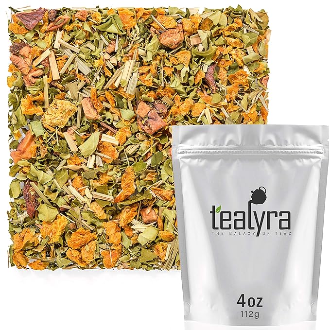 Tealyra - Heal Thyself Moringa and Sea Buckthorn - Lemongrass - Digestiv - Detox - Anti-Stress - Wellness Herbal Loose Leaf Tea - Caffeine Free - 112g (4-ounce) - Bloomnest