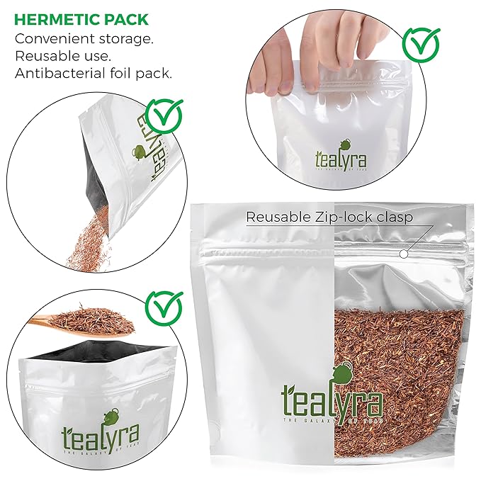 Tealyra - Pure Rooibos Red Herbal Tea - African Red Bush Loose Leaf Tea - High in Antioxidants - Relax - Detox - Low Blood Pressure - Kids Welcome - Caffeine-Free - 450g (16-ounce) - Bloomnest