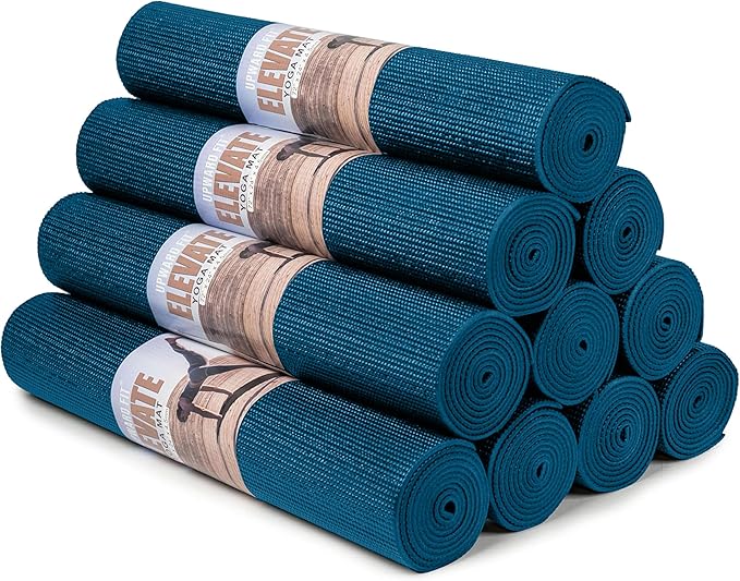 Elevate Yoga Mats, 10 Pack, 72" Long x 24" Wide, 4 mm Thick, Non-Slip and Easy to Clean Gym Mats for Schools and Studios - Bloomnest