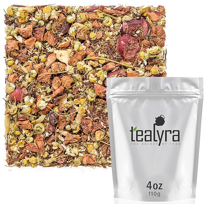 Tealyra - Tranquil Nights - Chamomile Fruity - Herbal Tea - Loose Leaf Tea - Calming & Relax Tea - Caffeine Free - All Natural Ingredients - 110g (4-ounce) - Bloomnest