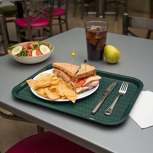 Carlisle FoodService Products CT121608 Café Standard Cafeteria / Fast Food Tray, 12" x 16", Forest Green - Bloomnest