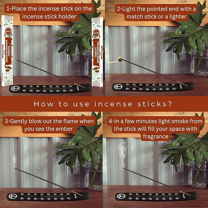 Frankincense and Myrrh Incense Sticks - Total 40 Insence-Sticks - Dual Pack of 20 Insense - Inciensos - Inscents - Natural Non Toxic Ingredients - Incents - Incence - Inscense - Insents TRUMIRI