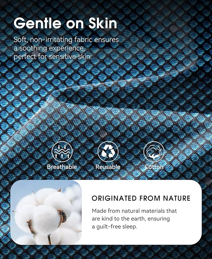 MUSICOZY Sleep Headphones Breathable Sleep Mask Bluetooth 5.4 Wireless Earphones Mask Sleeping Eyemask for Side Sleepers for Women Men Travel Meditation Gift (Mesh Blue) - Bloomnest