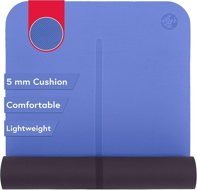 Manduka Begin Yoga Mat 68" - 5mm Cushioning | Comfortable, Lightweight & Reversible with Alignment Stripe | Budget-Friendly | 68 x 24 inches - Bloomnest