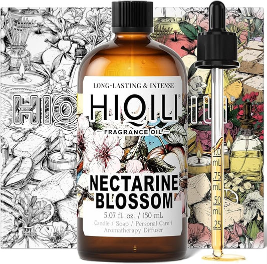 HIQILI Nectarine Blossom Fragrance Oil for Candle & Soap Making, Essential Oil Diffuser Use, Add to Body Lotion, Dryer Balls - 5.07 Fl Oz HIQILI