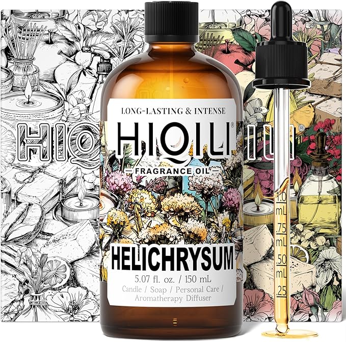 HIQILI Helichrysum Fragrance Oil for Home Diffuser, Floral Scents for Candle, Soap and Perfume Making, Blend to Body Lotion & Moisturizer - 5.07 Fl Oz - Bloomnest