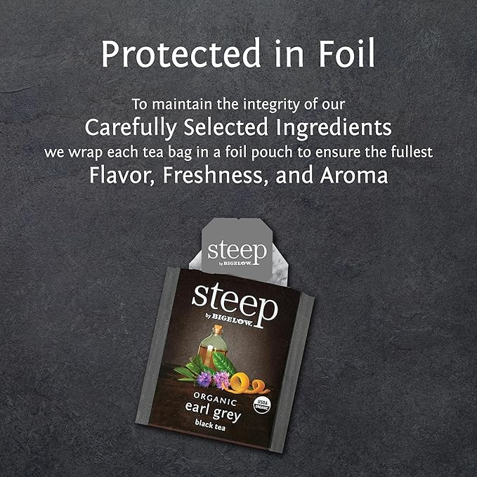 steep by Bigelow Organic Earl Grey Black Tea, 20 Count (Pack of 6), 120 Total Tea Bags - Bloomnest