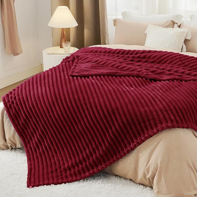 Bedsure GentleSoft Red California King Size Blanket for Bed - Cozy Soft Blankets for Women, Cute Small Fleece Throws for Girls, Birthday Gifts for Women, 102x96 Inches - Bloomnest