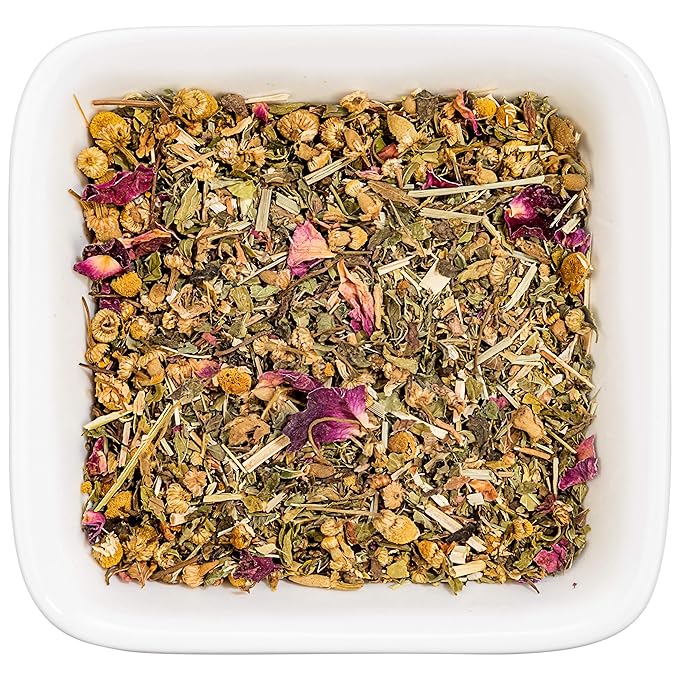 Tealyra - Bedtime - Chamomile - Spearmint - Hemp Leaves - Unique Relaxing Herbal Loose Leaf Tea - Sleep and Calm Tea - All Natural - 112g (4-ounce) - Bloomnest