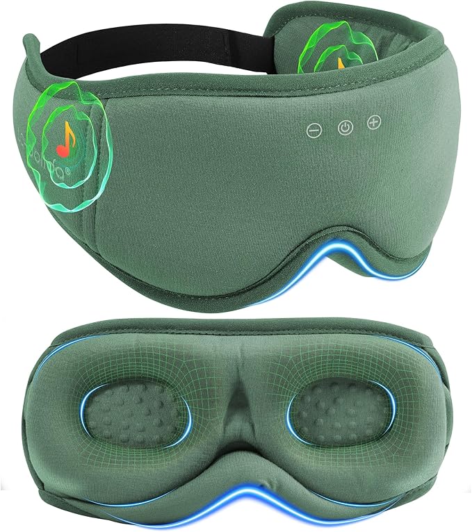 BambooCotton 3D Bluetooth Sleep Mask, LC-dolida 2025 New Sleep Headphones, Wireless Comfort, Sustainable Luxury for Better Sleep - Bloomnest