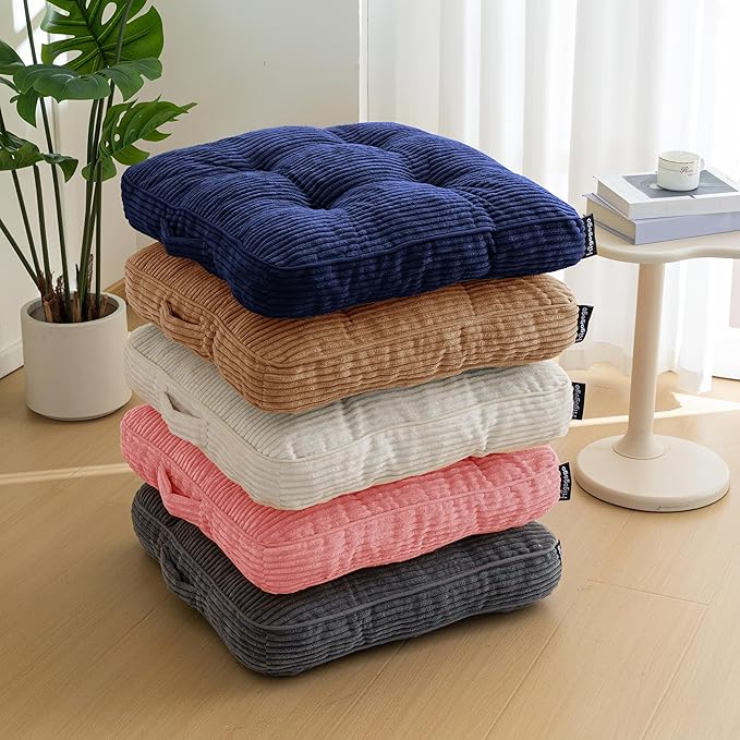 HIGOGOGO Washable Floor Pillow Cushion for Adults, Meditation Cushion Pillow, Large Square Floor Sitting, Removable Tufted Corduroy Cover, for Tatami Living Room or Yoga, 22x22 Inch, Machine Washable - Bloomnest